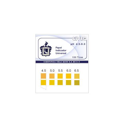 Papel indicador de pH 4.5-9. Modelo CVQ2055